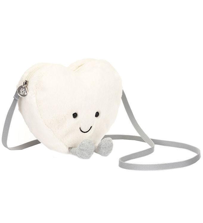 Jellycat Amuseables Cream Heart Taske - Hvid 18x17 cm