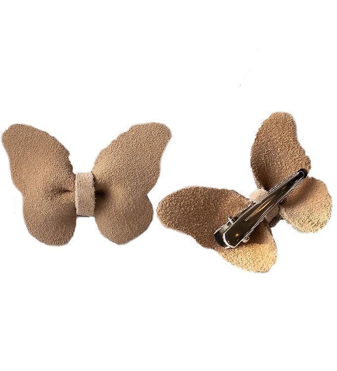 Petit La Busch Hårsløjfer - Butterfly -  -pak - Sand