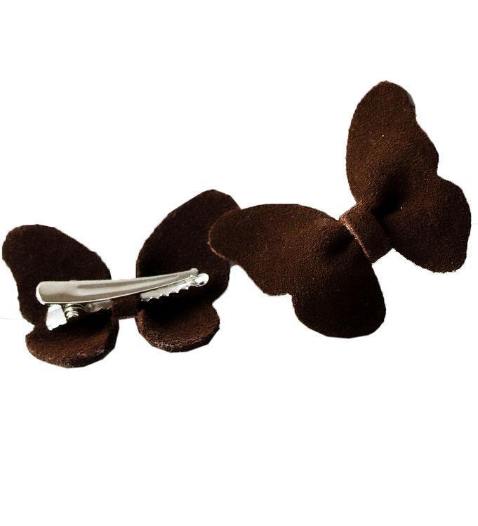 Petit La Busch Hårsløjfer - Butterfly -  -pak - Chocolate