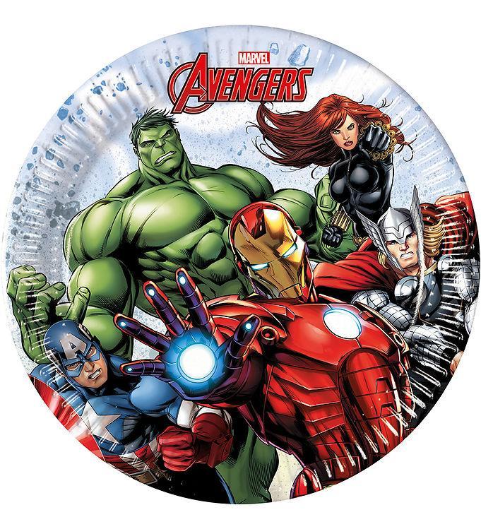 Decorata Avengers Paptallerkner - 8 stk. til fest!