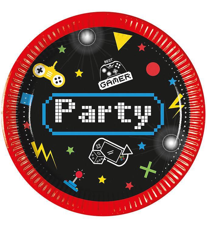 Decorata Paptallerkner til Gaming Fest - 8 stk. 23 cm