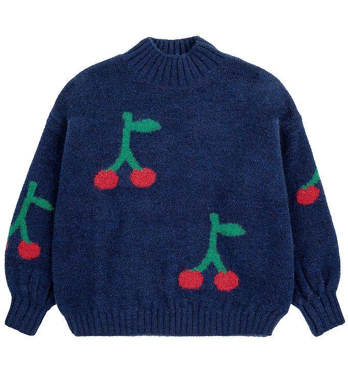 Bobo Choses Bluse - Strik - Cherry All Over - Navy Blue