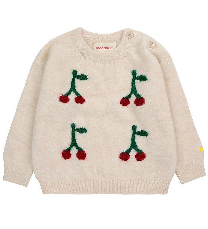 Bobo Choses Bluse - Strik - Cherry - Off White