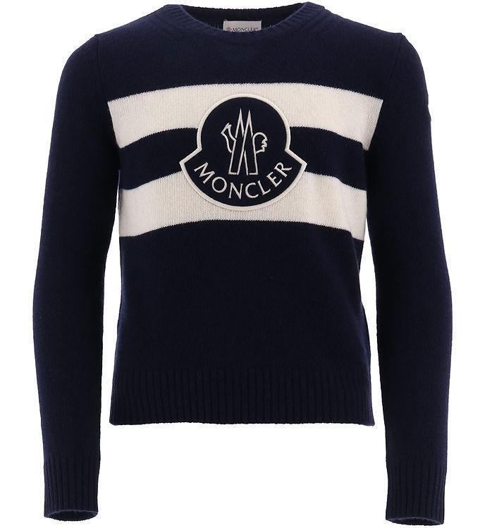 Moncler Bluse - Uld - Navy M  Hvid