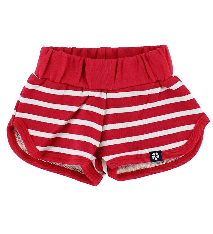 Papfar Shorts - Rød Hvidstribet