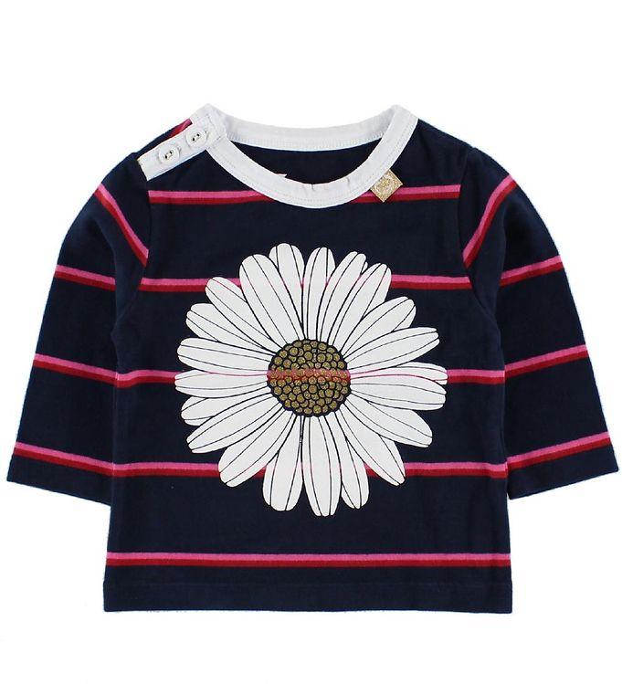Danefæ Bluse - Navy Pinkstribet M  Daisy