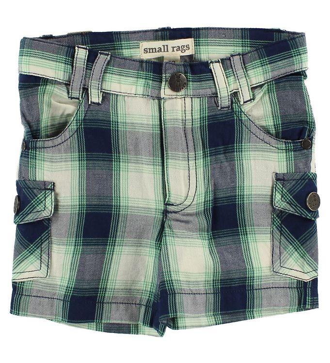 Small Rags Shorts - Navy Grøn Hvid