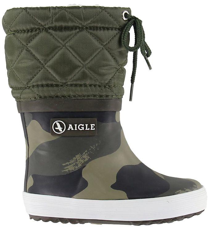 Aigle Termostøvler - Giboulee - Camou Kaki på tilbud!