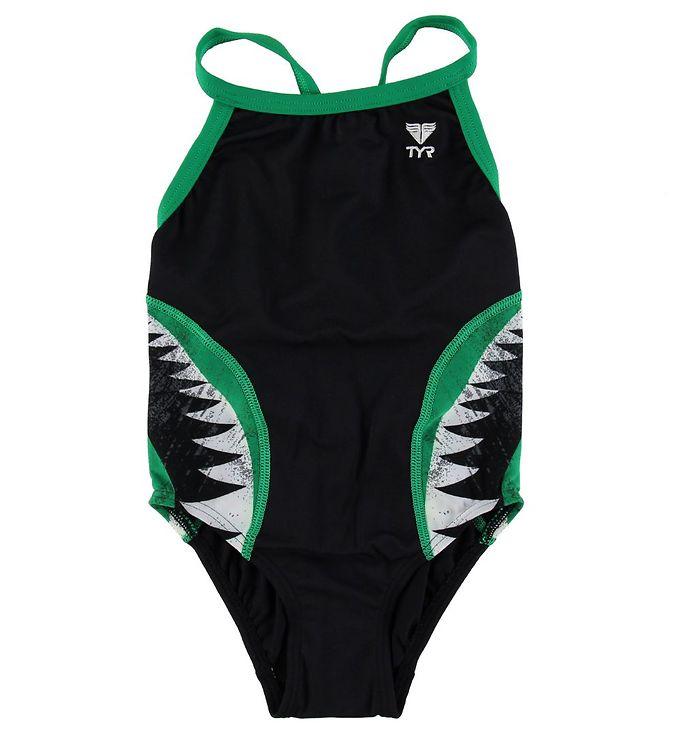 Tyr Badedragt - Shark Bite Diamondfit - Sort Grøn