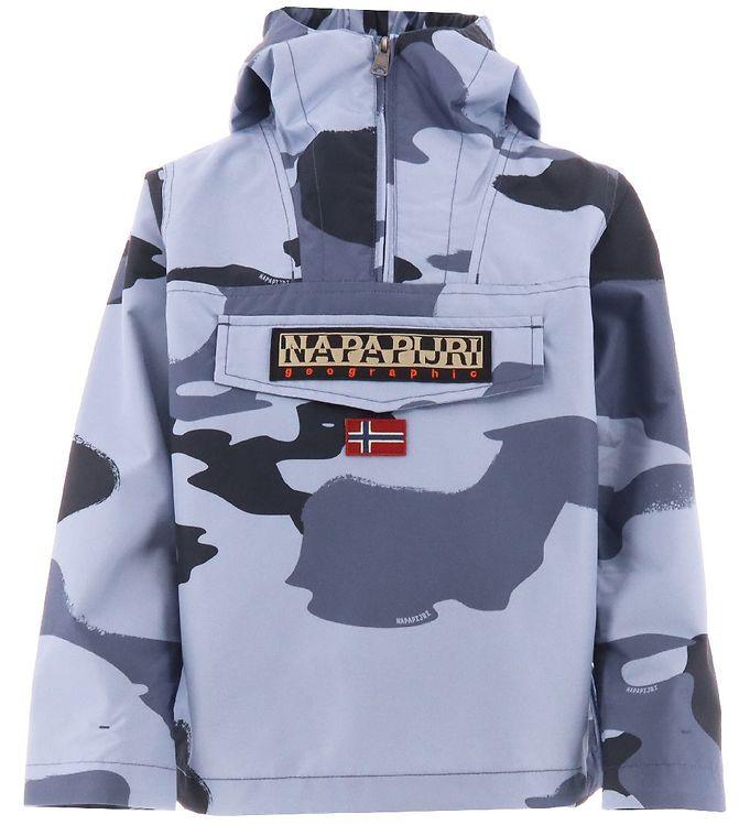 Napapijri Rainforest Anorak - Blå Camouflage Sommerjakke