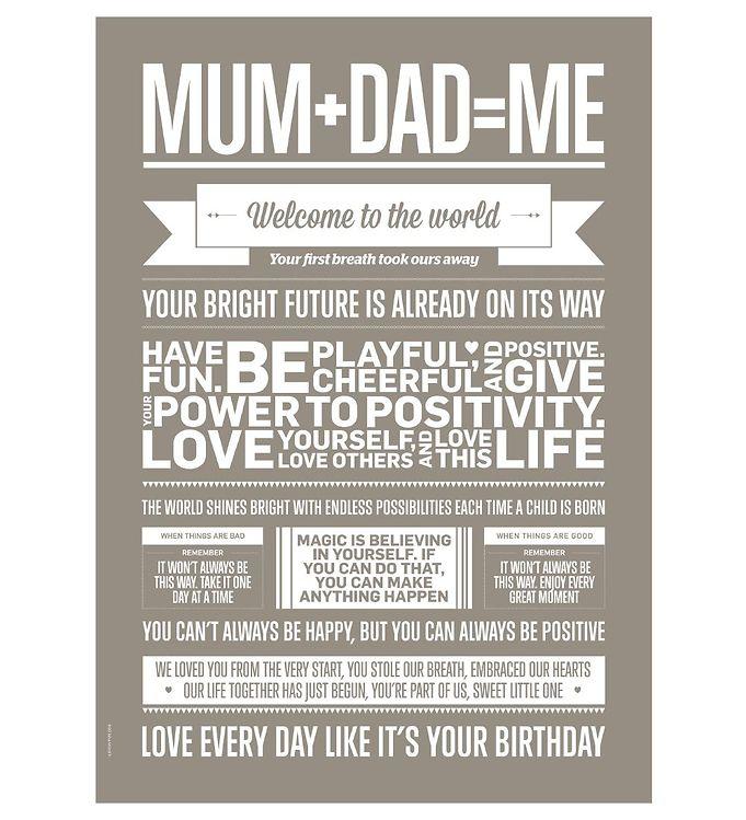 I Love My Type Plakat - A  - Love Typography - Mum Dad Me
