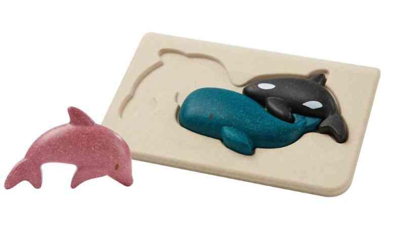 Plantoys - Havdyrs Puslespil - Træ