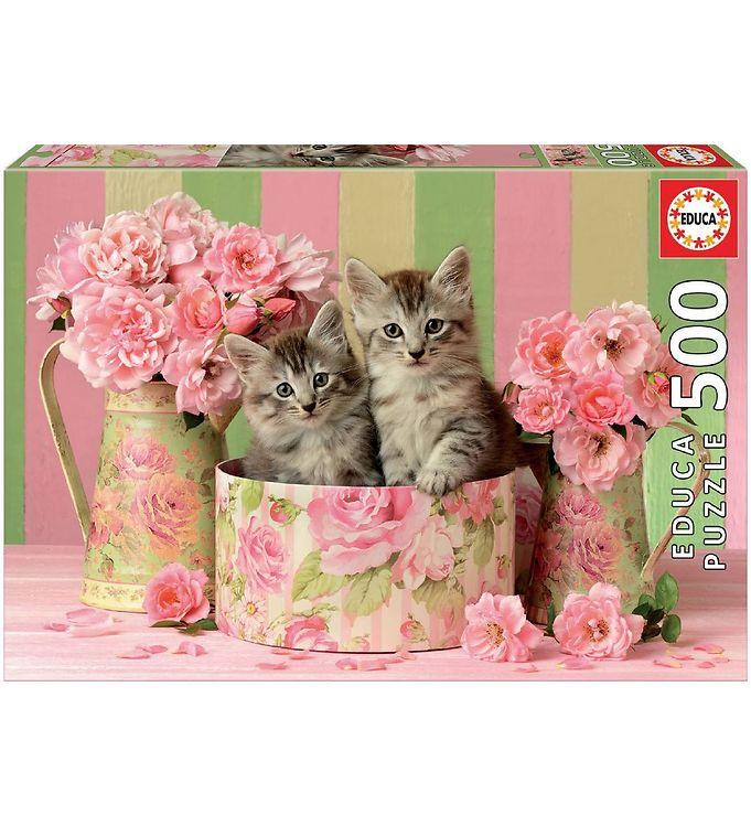 Educa Puslespil -   Brikker - Kittens With Roses