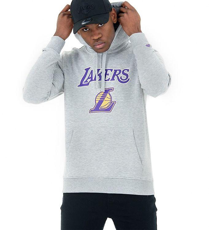 New Era Hættetrøje - Lakers - Gråmelange Tilbud!