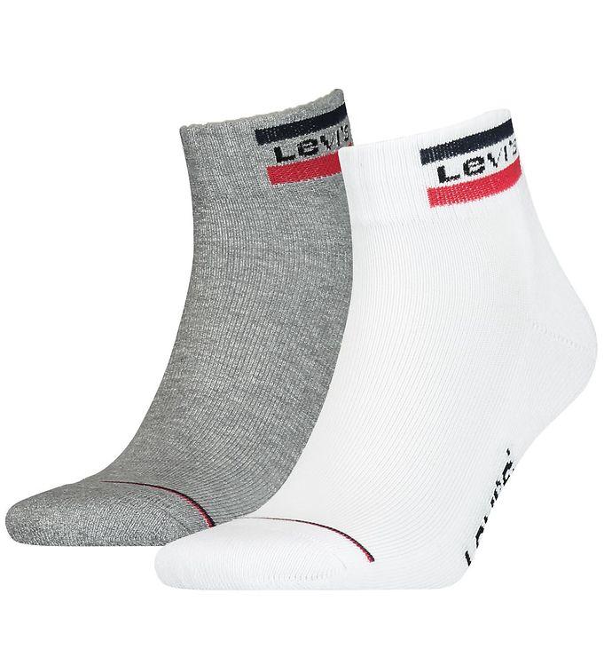 Levis Ankelstrømper -  -pak - Mid Cut - Grå Hvid