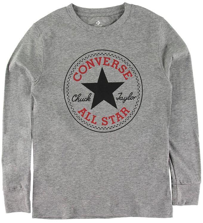 Converse Bluse - Gråmeleret M  Logo
