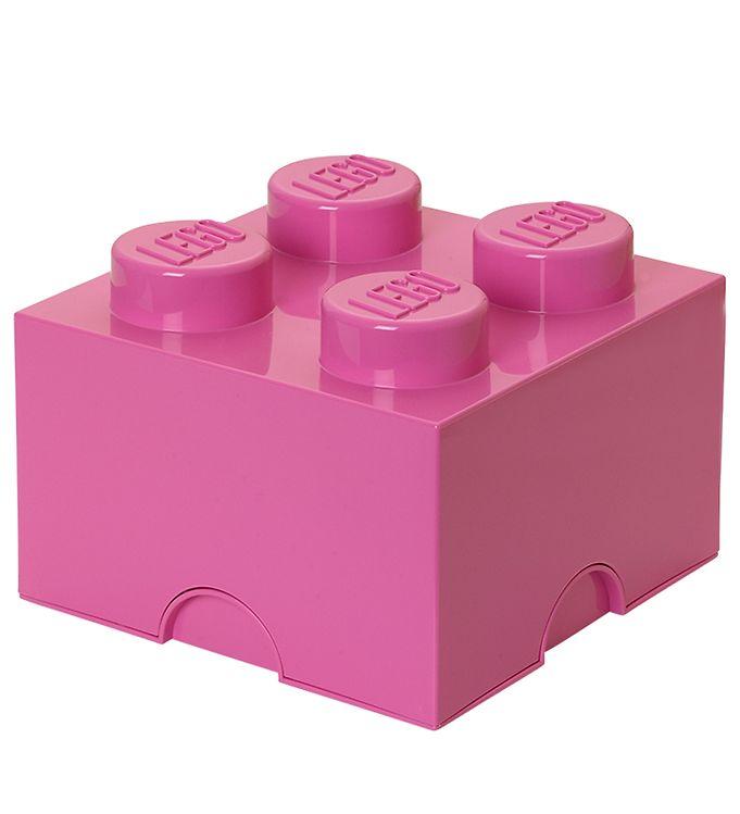 Lego Opbevaringsboks med 4 Knopper - Pink - Hurtig Levering