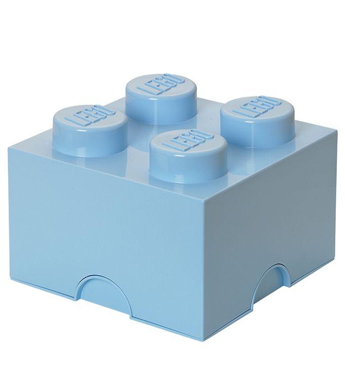 Lego Opbevaringsboks med Knopper - Lyseblå 25x25x18