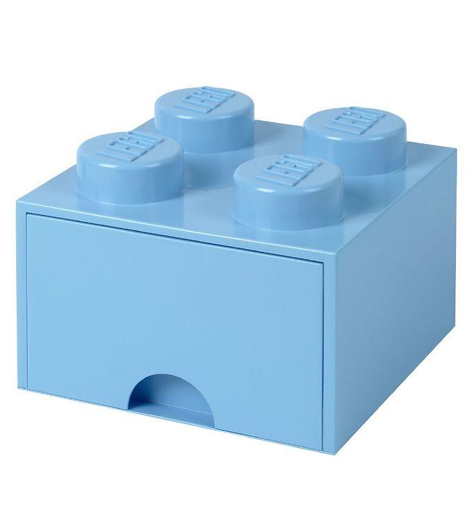 Lego Opbevaringsskuffe med 4 Knopper - Lyseblå