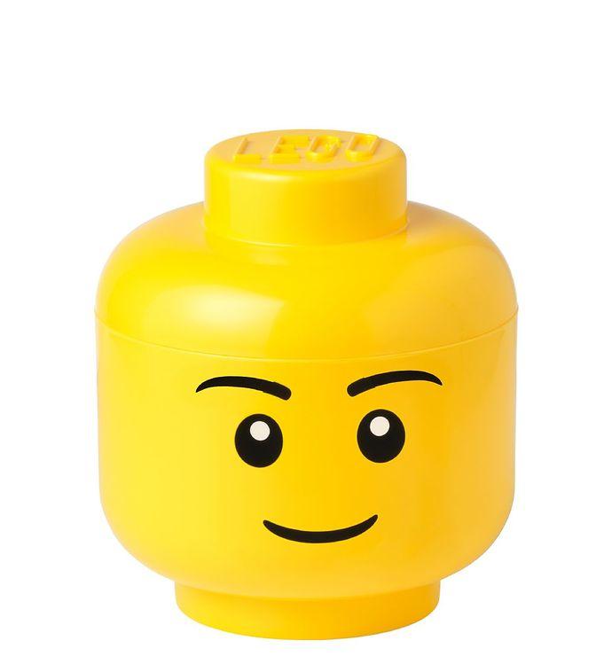 Lego Opbevaringsboks - Lille Hoved - Gul - Dreng