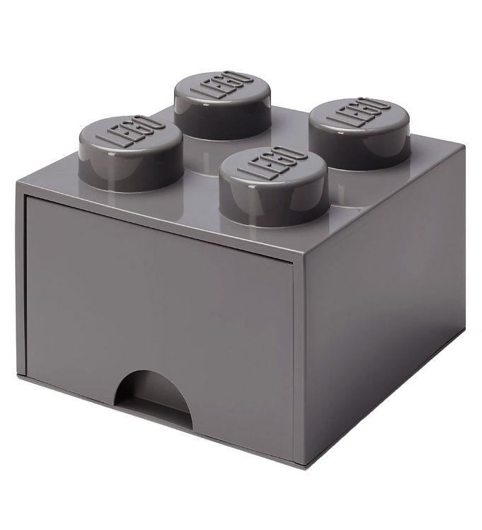 Lego Opbevaringsskuffe med 4 Knopper - Mørkegrå