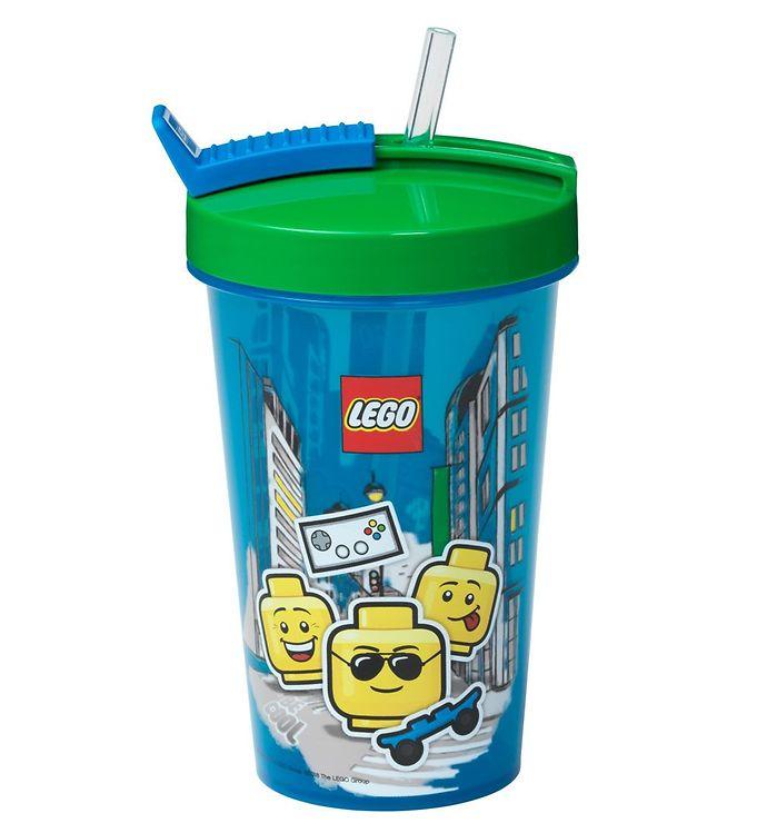 Lego Opbevaring Drikkedunk med Sugerør - Iconic Boy