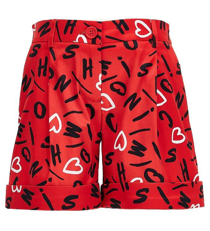 Moschino Røde Shorts med Print - Hurtig Levering