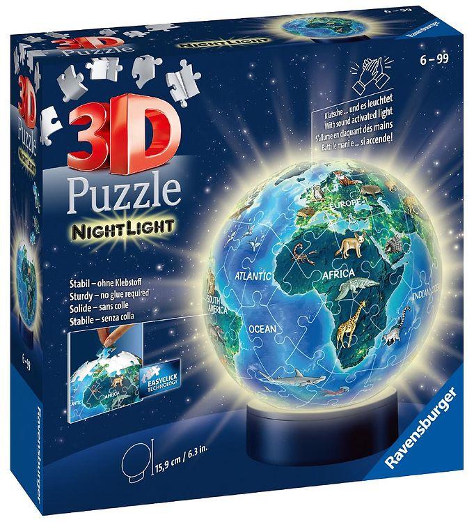 Ravensburger 3D Puslespil - Globe Natlys til børn