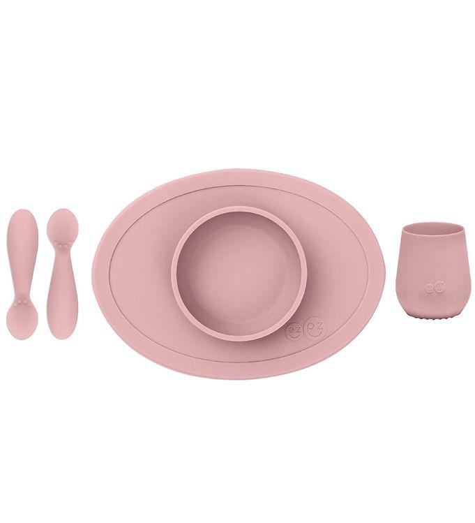 Ezpz Spisesæt i Silikone - 4 Dele - Rosa