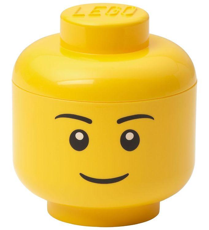 Lego Opbevaringsboks Mini Hoved - Gul - Perfekt til Drengen