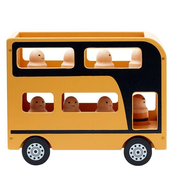 Kids Concept Dobbeltdækkerbus -   Cm - Aiden - Gul M  Figurer