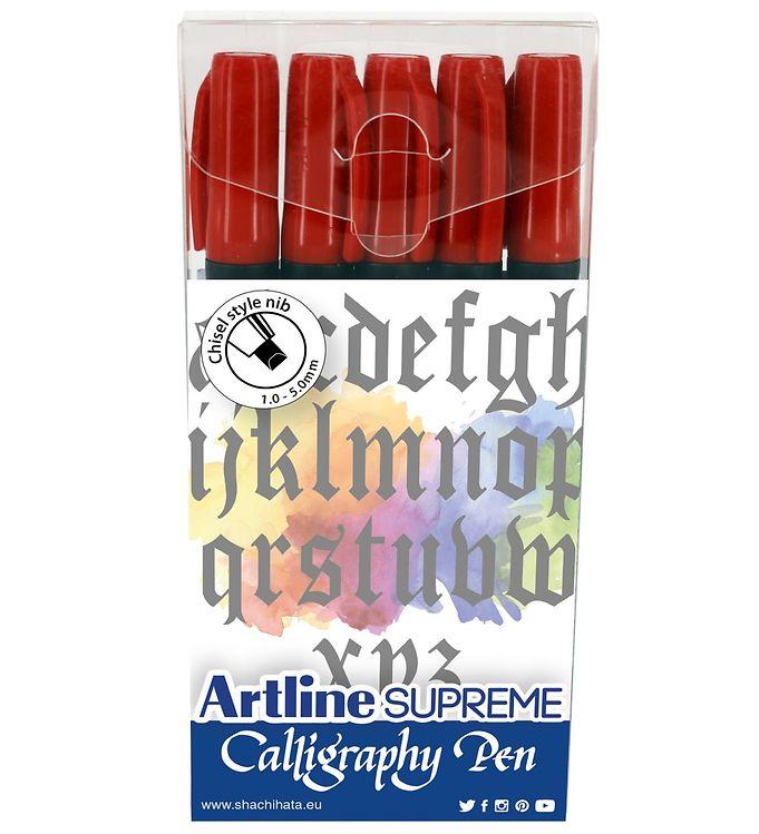 Artline Supreme Calligraphy Pen - Rød - 5 Stk Tilbud!