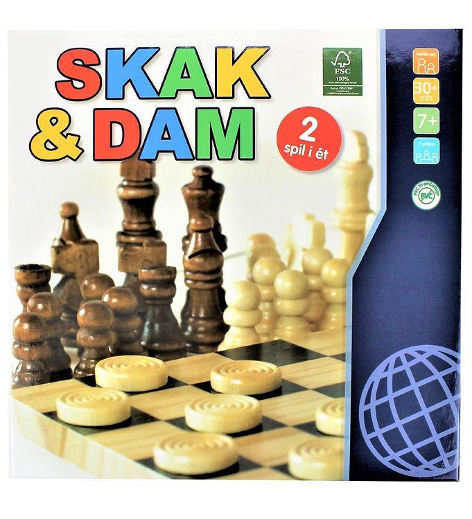 Ga Leg Spil - Træ - Skak   Dam