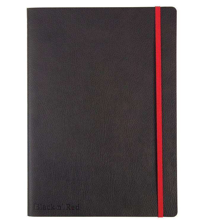 Oxford Notesbog - Soft Cover - Linieret - B  - Sort Rød