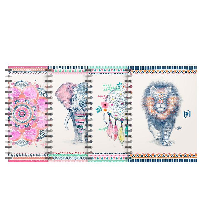 Boho Chic Oxford Notesbog - Kvadreret - Multifarvet