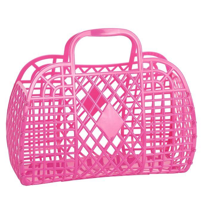 Sun Jellies Lille Foldekurv - Retro i Bærpink