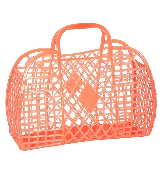 Sun Jellies Lille Foldekurv - Retro Neon Orange tilbud!