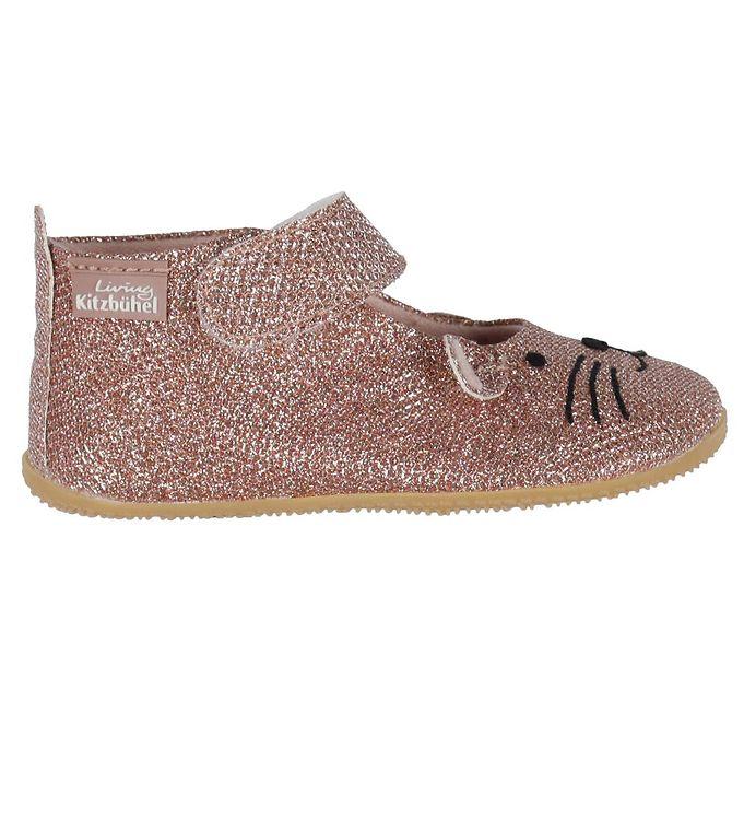 Living Kitzb? Hel Ballerina Hjemmesko- Rosa Glitter M  Kat