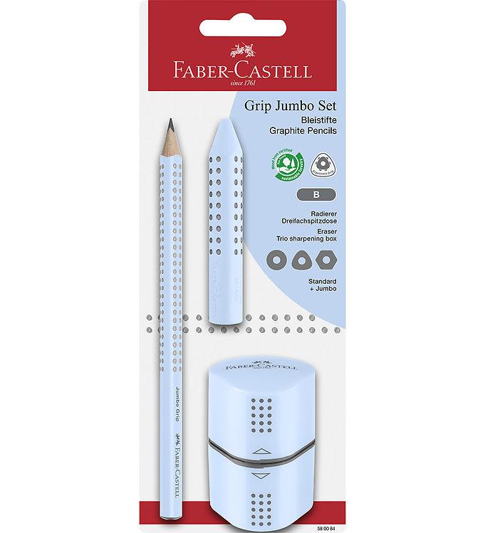 Faber-castell Blyantsæt - Grip Jumbo -   Dele - Sky Blue