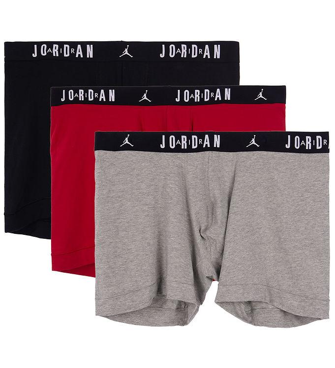 Jordan Boxershorts -  -pak - Sort Rød Grå
