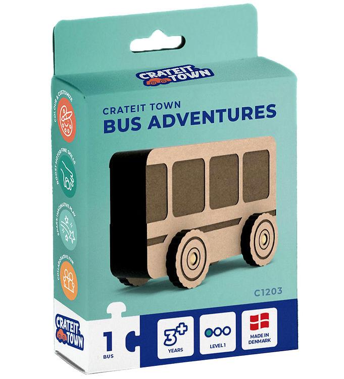 Crateit Kreasæt - Bus Eventyr i Træ til Kreativ Leg