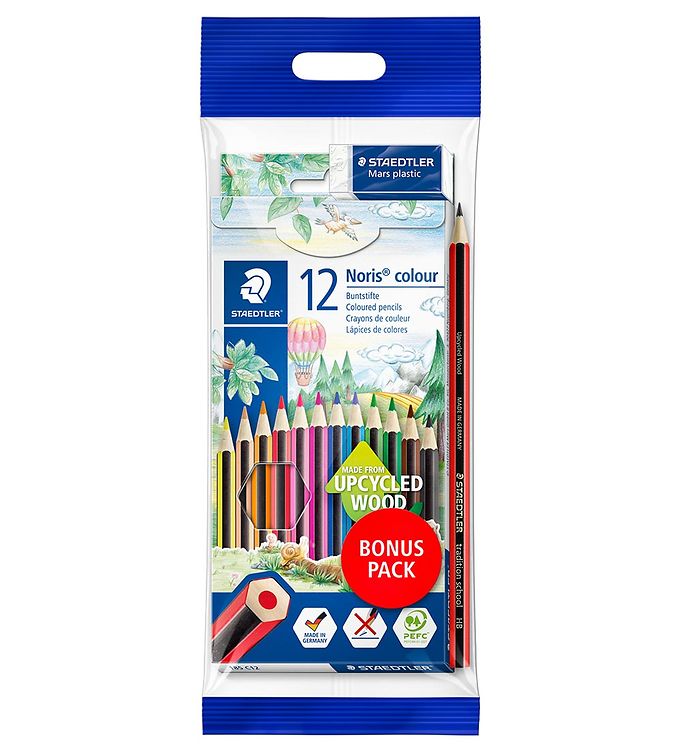 Staedtler Farveblyanter - Noris Upcycled Wood - Bonus Pack -