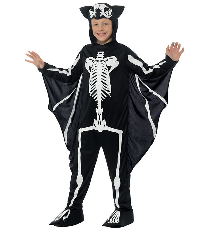 Smiffys Udklædning - Bat Skeleton - Sort Hvid