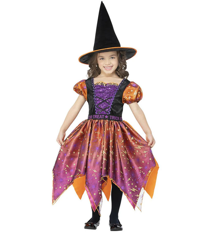 Smiffys Udklædning - Moon   Stars Witch - Lilla Orange