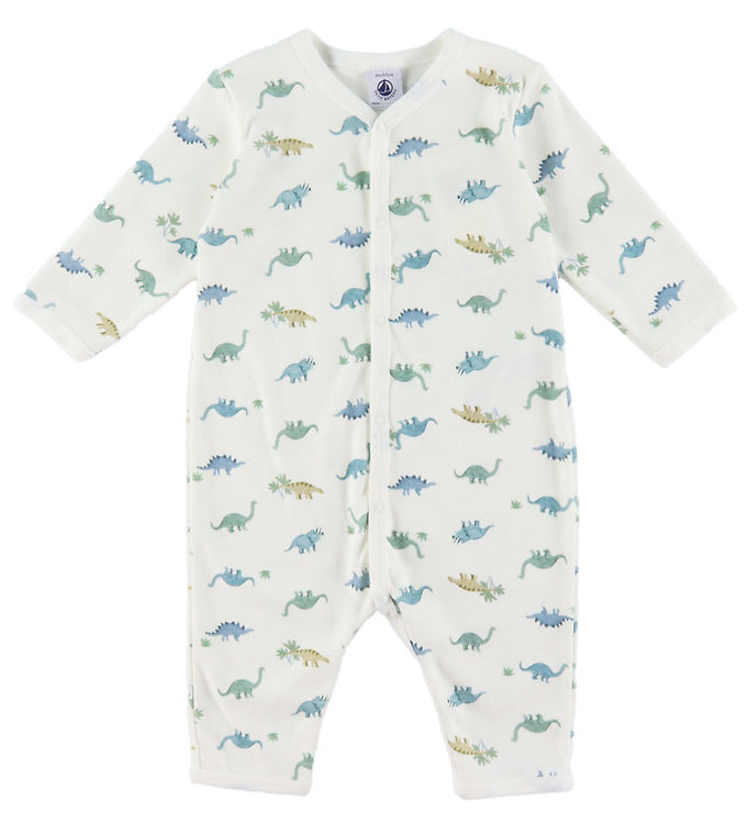 Petit Bateau Natdragt - Marshmallow Blå M  Dinoer