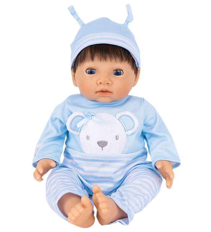 Tiny Treasures Dukke M  Brun Hår - Blue Bear Dukke
