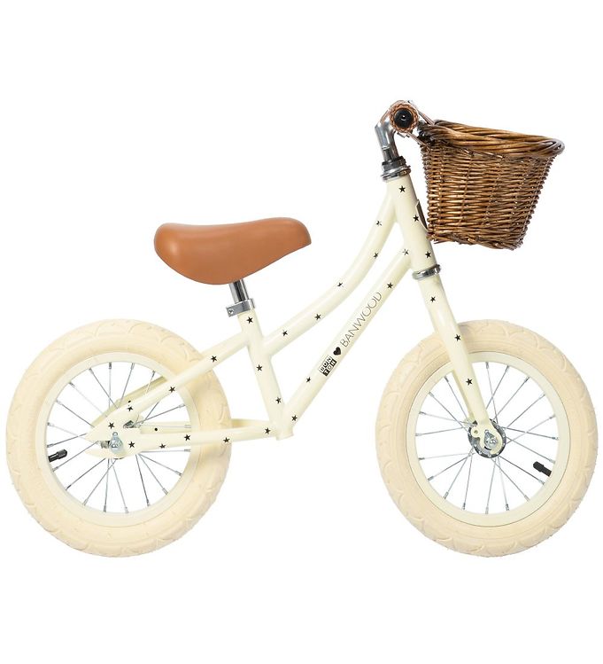 Banwood Løbecykel - First Go  - Creme M  Stjerner