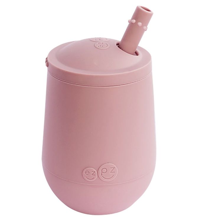 Ezpz Mini Cup M  Sugerør - Silikone - Støvet Rosa