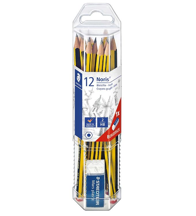 Staedtler Blyanter - Hb   -   Stk M  Viskelæder