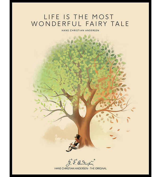 H C  Andersen Plakat I Ramme - Life Is -  X Cm - Gul